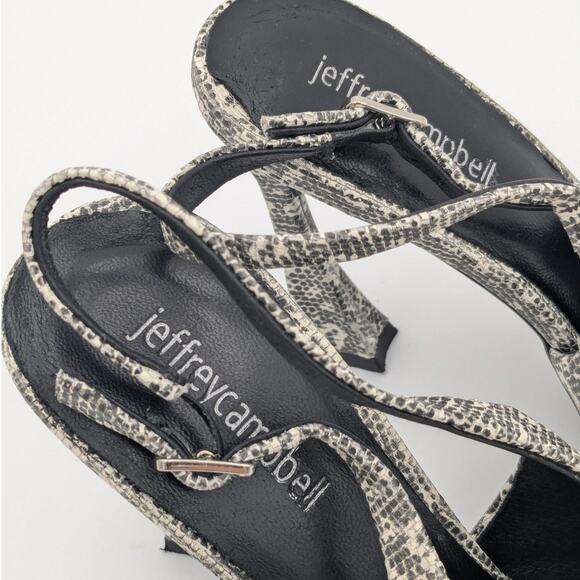 Jeffrey Campbell Creativity Slingback Pump Black/White Lizard Size US9.5 EU41 - Picture 12 of 13